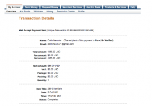 Colin M PayPal Receipt